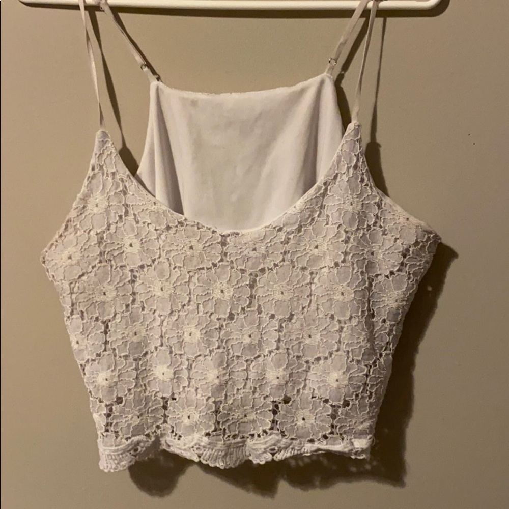 3 for 15$ Bluenotes - White Lace Cropped Tank